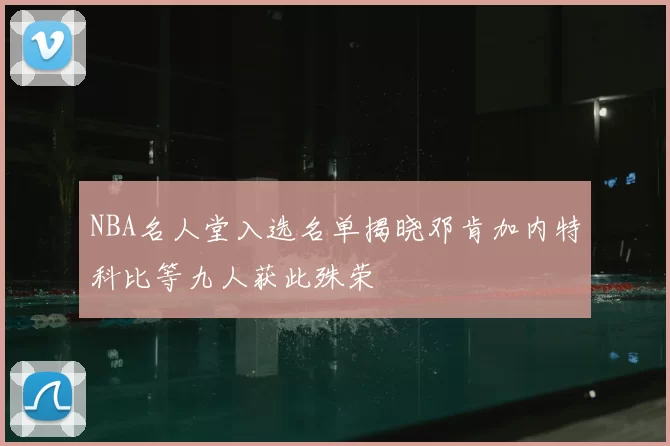 NBA名人堂入选名单揭晓邓肯加内特科比等九人获此殊荣